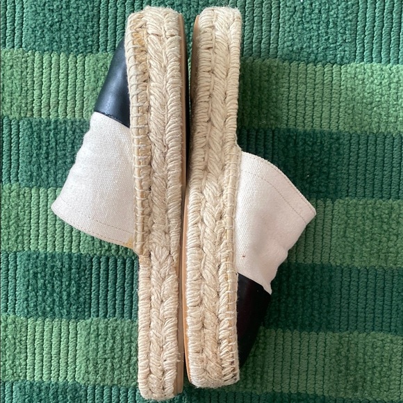 Zara Women's Black and Cream Espadrille Slides sz 39 - Picture 4 of 10